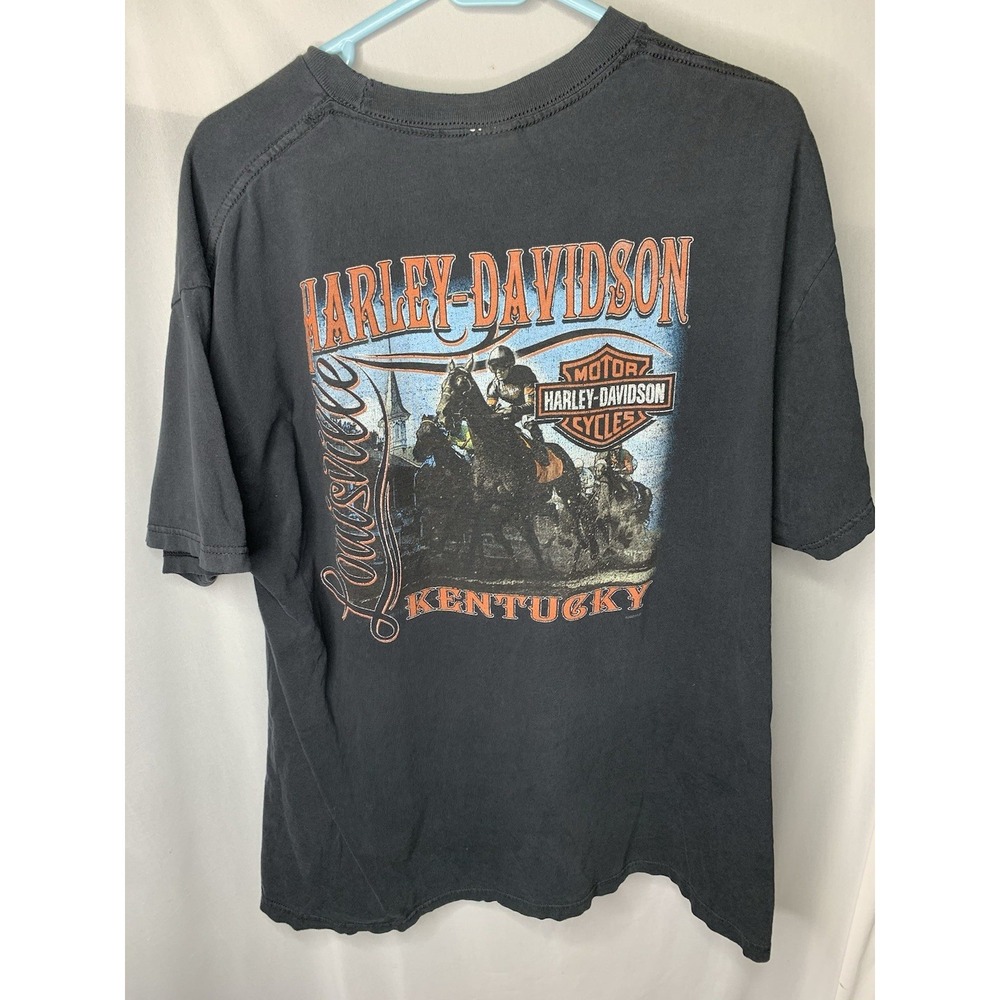 Mens XL VTG 2009 Harley Davidson Louisville Kentucky Derby Distressed Rare Shirt